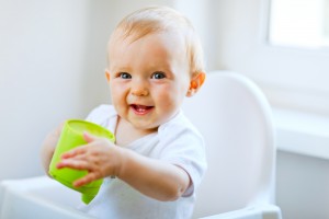 baby drinking water